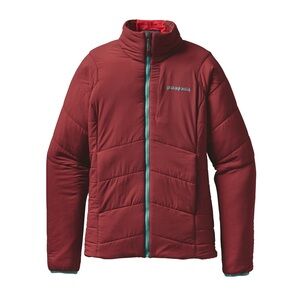 Patagonia Nano Puff Air Burgundy Jacket with Teal Accents